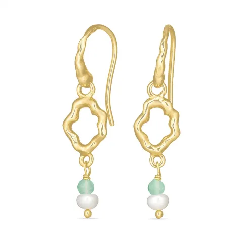 sininen jadekivi korvarenkaat  kullattu hopea - Loom Stones