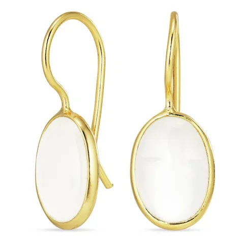 ovaaleja kuukivi korvarenkaat  kullattu hopea - Loom Stones