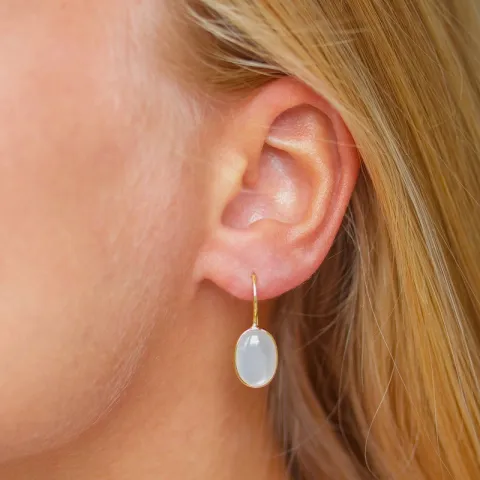 ovaaleja kuukivi korvarenkaat  kullattu hopea - Loom Stones