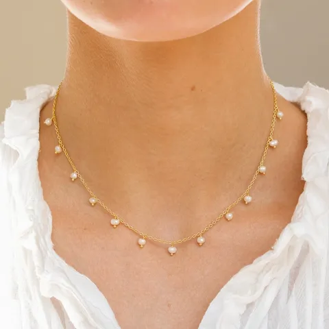 helmi kaulaketju kullattua hopeaa 38 + 5 cm x 4 mm