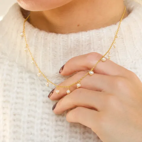 helmi kaulaketju kullattua hopeaa 38 + 5 cm x 4 mm