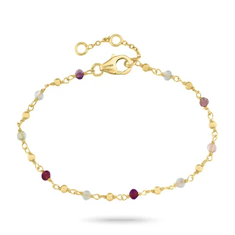 monivärinen rannekoru kullattua hopeaa - Loom Stones