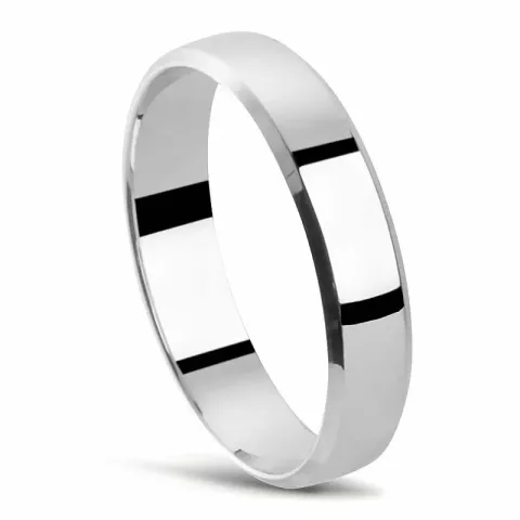 Kiiltävä vihkisormus 14 karaatin valkokultaa