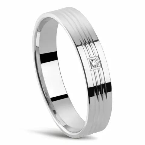 Naisten sormus 14 karaatin valkokultaa 0,01 ct