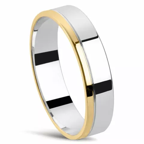 Kaksivärinen vihkisormus 14 karaatin kulta ja valkokultaa