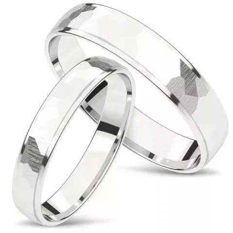 Taottu vihkisormusta 14 karaatin valkokultaa - setit