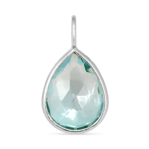pisara sininen kristalli riipus  hopeaa - Loom Stones