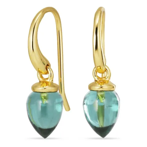 aqua kristalli korvarenkaat  kullattu hopea - Loom Stones