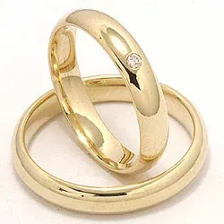 Vihkisormusta 9 karaatin kultaa 0,02 ct