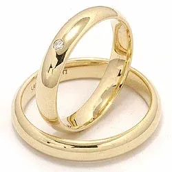 Vihkisormusta 9 karaatin kultaa 0,02 ct