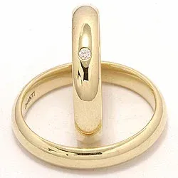 Vihkisormusta 9 karaatin kultaa 0,02 ct