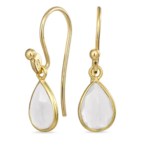 pisara kuukivi korvakorukoukut  kullattu hopea