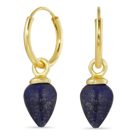 12 mm Lapislatsuli rengas  kullattu hopea