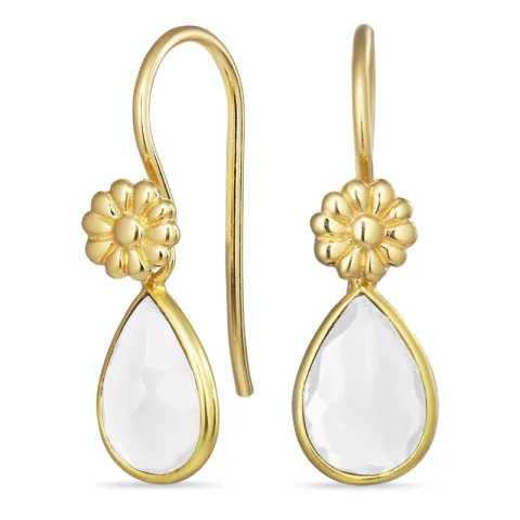 pisara kuukivi korvakorukoukut  kullattu hopea