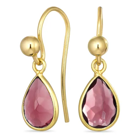 pisara pinkki kristalli korvakorukoukut  kullattu hopea