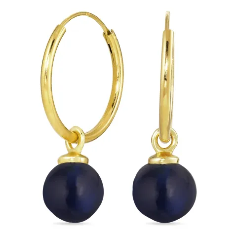 18 mm synteettinen sininen safiiri rengas  kullattu hopea