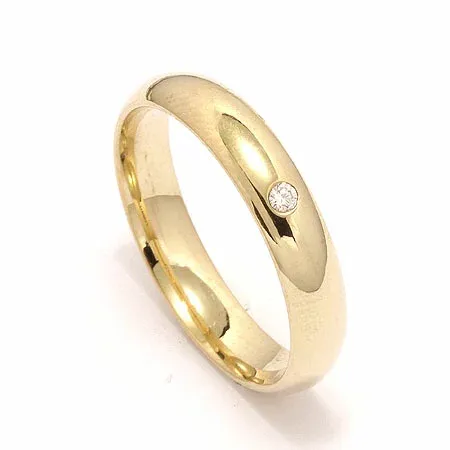 Vihkisormus 9 karaatin kultaa 0,025 ct