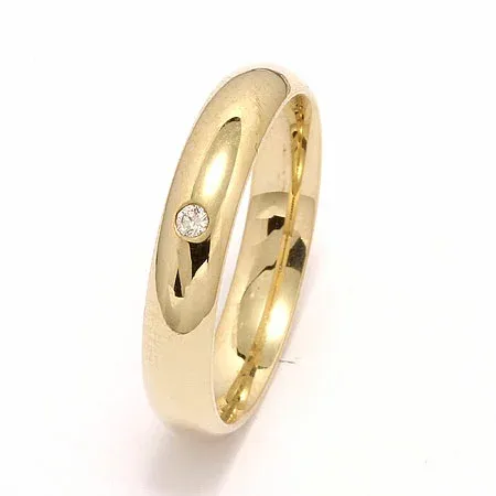 Vihkisormus 9 karaatin kultaa 0,025 ct