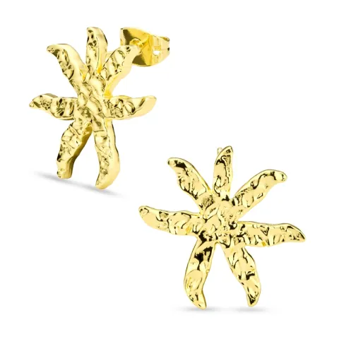 kukka korvarenkaat  kullattu messinki - Eliné