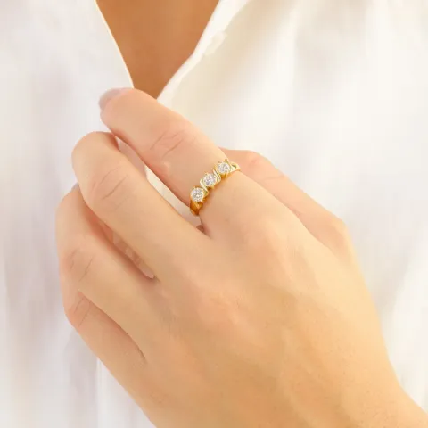 zirkoni sormus kullattu messinki - Eliné