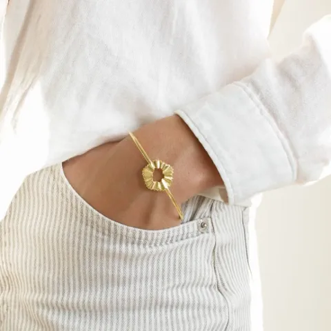 kukka rannekoru kullattu messinki - Eliné