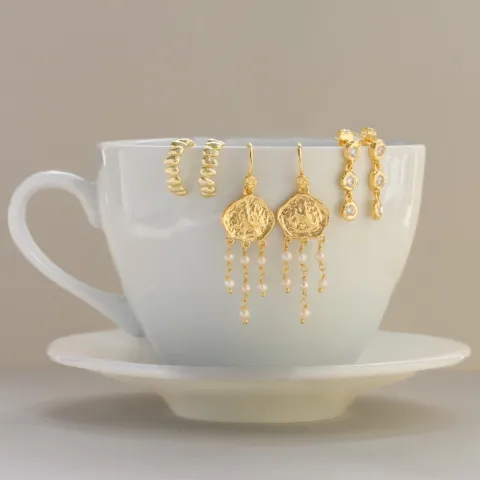 rengaskorvakorut  kullattu messinki - Eliné