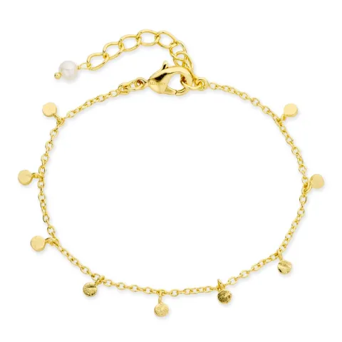 valkoinen helmi rannekoru kullattu messinki - Eliné