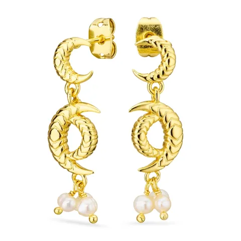 kuu helmi korvarenkaat  kullattu messinki - Eliné