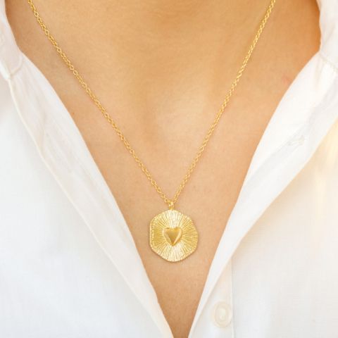 sydän kaulaketju kullattu messinki - Eliné