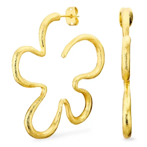 kukka rengaskorvakorut  kullattu messinki - Eliné