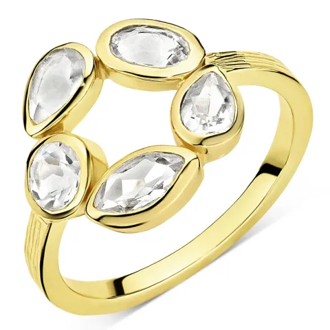 kirkas quartz sormus kullattu messinki - Eliné