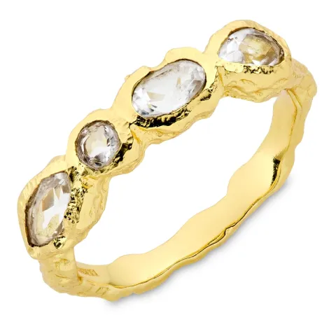 kirkas quartz sormus kullattu messinki - Eliné