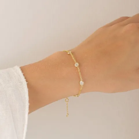 zirkoni rannekoru kullattu messinki - Eliné