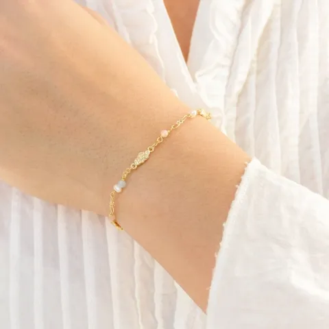 monivärinen rannekoru kullattu messinki - Eliné