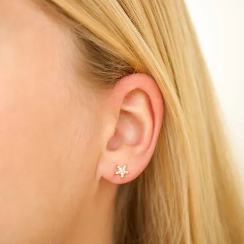 tähti zirkoni korvarenkaat  kullattu messinki - Eliné