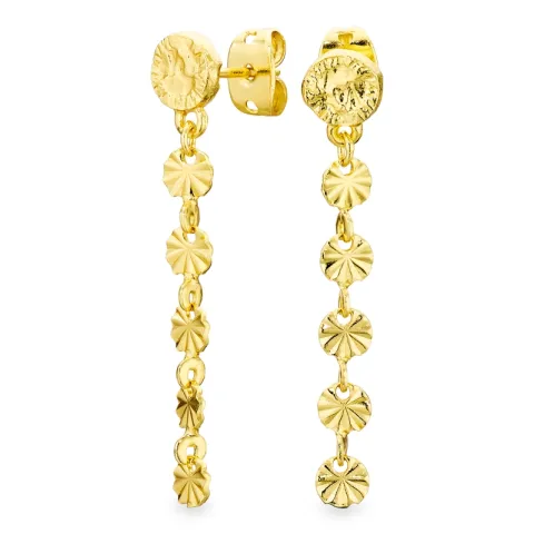 pitkät korvarenkaat  kullattu messinki - Eliné