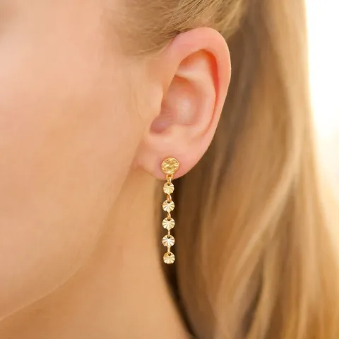 pitkät korvarenkaat  kullattu messinki - Eliné