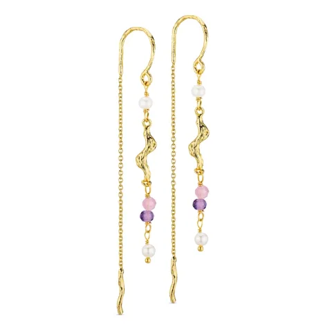 pitkät ketjukorvakorut  kullattu messinki - Eliné