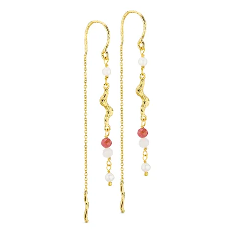 pitkät ketjukorvakorut  kullattu messinki - Eliné