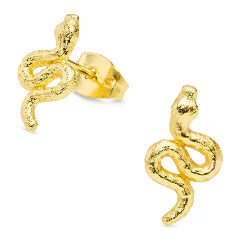 käärme korvarenkaat  kullattu messinki - Eliné