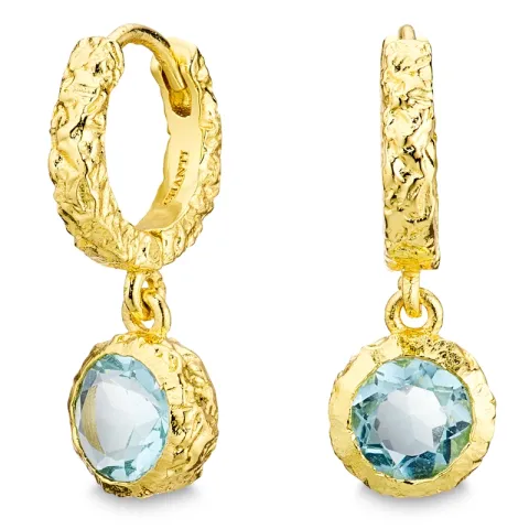 sininen kristalli rengas  kullattu messinki - Eliné