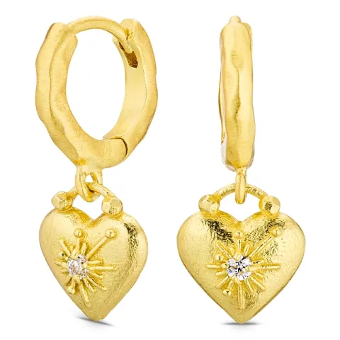 sydän zirkoni rengas  kullattu messinki - Eliné