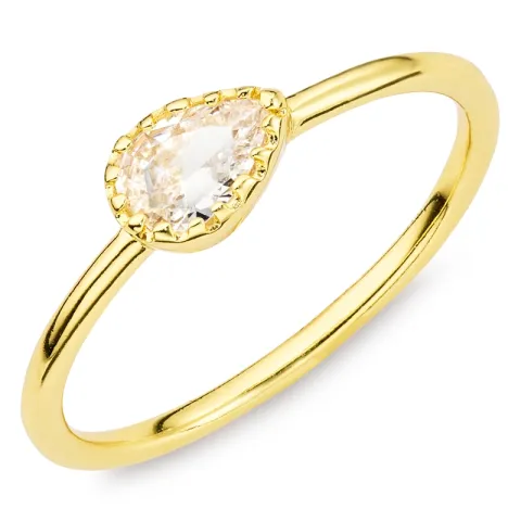 zirkoni sormus kullattu messinki - Eliné