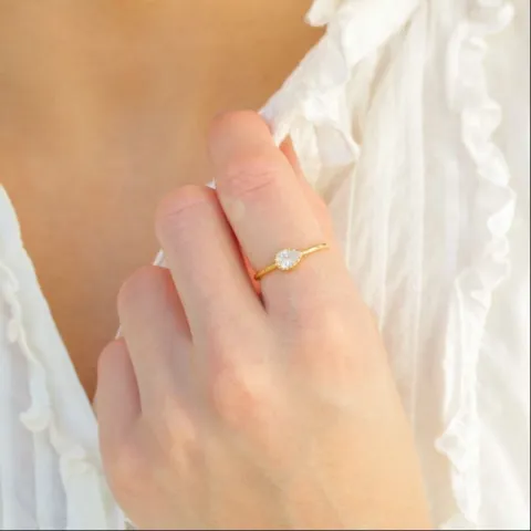 zirkoni sormus kullattu messinki - Eliné