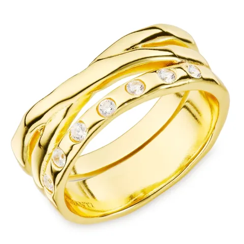 zirkoni sormus kullattu messinki - Eliné