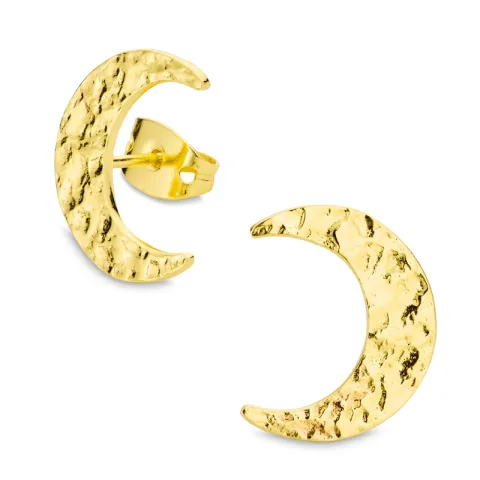 kuu nappikorvakorut  kullattu messinki - Eliné