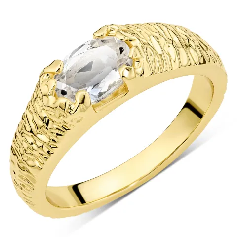 kirkas quartz sormus kullattu messinki - Eliné