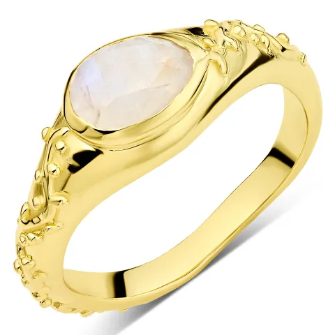 kuukivi sormus kullattu messinki - Eliné