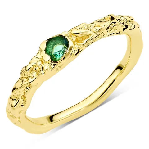 vihreä kristalli sormus kullattu messinki - Eliné