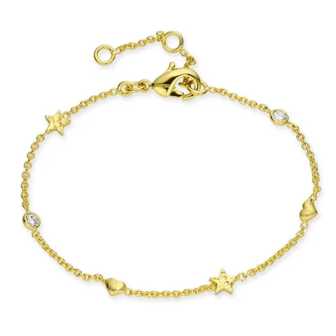 sydän tähti zirkoni rannekoru kullattu messinki - Eliné